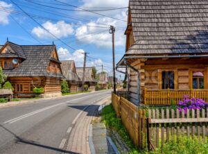 Wooden houses in Chocholow village by Krakow, Poland