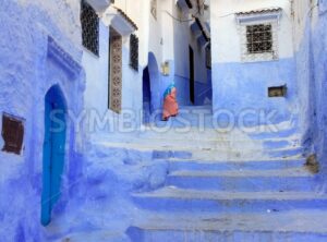 A street in Old town of Chefchaouen, Morocco