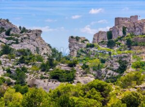 Les Baux-de-Provence rocks and castle, Provence, France