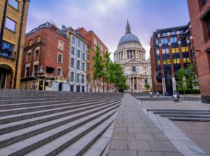 London cityscape with St Paul’s Cathedral, England, UK