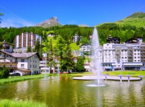 Davos city in swiss Alps mountains, Switzerland - GlobePhotos - royalty free stock images