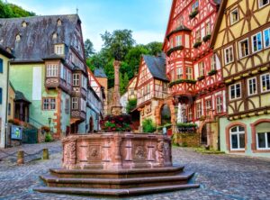 Half-timbered medieval Old town of Miltenberg, Germany - GlobePhotos - royalty free stock images
