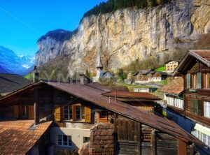 Historical Lauterbrunnen in swiss Alps mountains, Switzerland - GlobePhotos - royalty free stock images