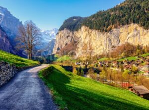 Lauterbrunnen village in swiss Alps mountains, Switzerland - GlobePhotos - royalty free stock images