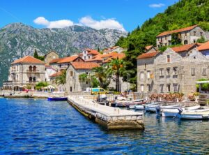 Perast, tourist resort town in the Bay of Kotor, Montenegro - GlobePhotos - royalty free stock images