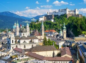 Salzburg Old town and castle, Austria - GlobePhotos - royalty free stock images