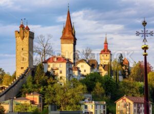 The medieval towers of Lucerne, Switzerland - GlobePhotos - royalty free stock images