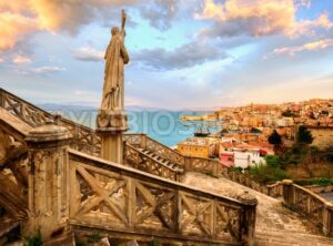 Gaeta town, Italy, on dramatic sunset - GlobePhotos - royalty free stock images