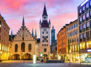 Munic Old town, Germany, on dramatic sunrise - GlobePhotos - royalty free stock images