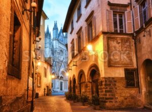 Narrow street in Orvieto Old town, Italy - GlobePhotos - royalty free stock images