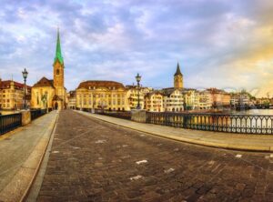 Panorama of Zurich city center, Switzerland - GlobePhotos - royalty free stock images
