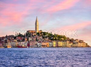 Rovinj Old town, Croatia, on dramatical sunset - GlobePhotos - royalty free stock images