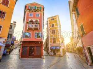 Rovinj historical city ccenter on sunset, Croatia - GlobePhotos - royalty free stock images