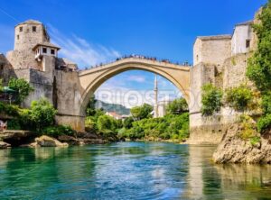 Stary Most bridge in Mostar Old town, Bosnia and Herzegovina - GlobePhotos - royalty free stock images