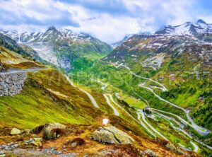 Furka road in swiss Alps mountains, Switzerland - GlobePhotos - royalty free stock images