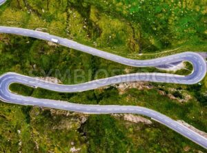 Oberalp pass serpentine mountain road in swiss Alps, Switzerland - GlobePhotos - royalty free stock images