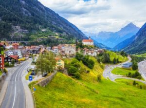 Swiss Alps mountains valley, Switzerland - GlobePhotos - royalty free stock images