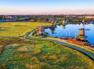 Zaanse Schans windmills landscape, North Holland, Netherlands - GlobePhotos - royalty free stock images