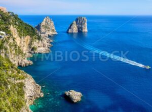 Faraglioni rocks at Capri island coast, Italy