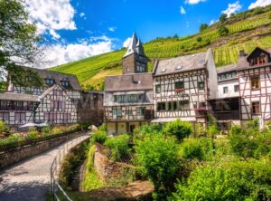 Half-timbered houses in Bacharach town, Germany