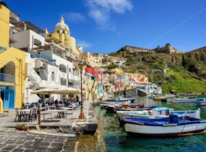 Procida island, Italy, Marina di Corricella seaside