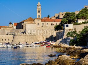 Dubrovnik, Croatia, city walls and tower of Dominican monastery