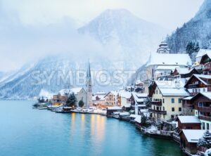 Hallstatt village in winter, Austria