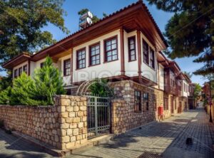 Traditional ottoman houses in Antalya Old town, Turkey