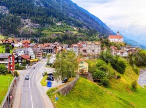 Wassen village in a swiss Alps valley, Switzerland - GlobePhotos - royalty free stock images