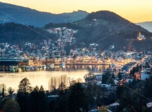 Lucerne city, Switzerland, on sunset