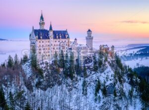 Neuschwanstein castle on a winter day morning, Germany