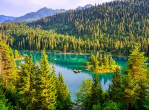 Caumasee lake in Flims, swiss Alps, Switzerland