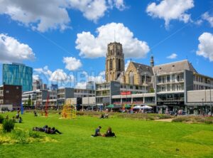 Rotterdam city center, view of Laurenskerk church, Netherlands