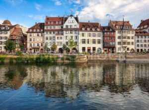 Strasbourg Old town, France, historical houses on the Ill river