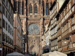 Strasbourg gothic Cathedral in the Old town of Strasbourg, Alsace, France