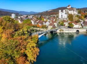 Aarburg town on Aare river, Switzerland - GlobePhotos - royalty free stock images