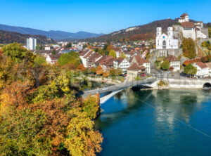 Aarburg town on Aare river, Switzerland - GlobePhotos - royalty free stock images