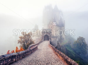 Burg Eltz castle, Germany, on a misty day - GlobePhotos - royalty free stock images