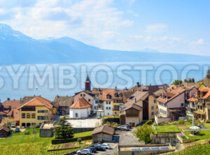 Chexbres village on Lake Geneva in Lavaux vineyard terrace region, Lausanne, Switzerland - GlobePhotos - royalty free stock images
