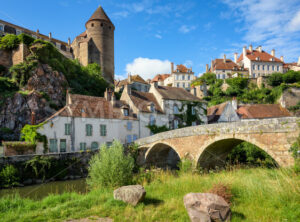 Historical Semur-en-Auxois town, Burgundy, France