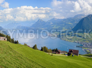 Lake Lucerne and swiss Alps mountains, Switzerland - GlobePhotos - royalty free stock images