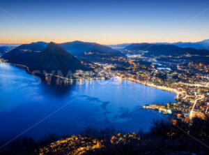 Lugano city on Lake Lugano, Switzerland - GlobePhotos - royalty free stock images