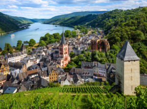 Bacharach on Rhein Old town, Rhine river, Germany