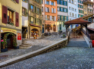 Escalier du Marche staircase in Lausanne, Switzerland - GlobePhotos - royalty free stock images