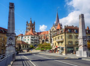 Lausanne Cathedral in Lausanne city center, Switzerland