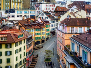 Lausanne historical Old town, Switzerland - GlobePhotos - royalty free stock images