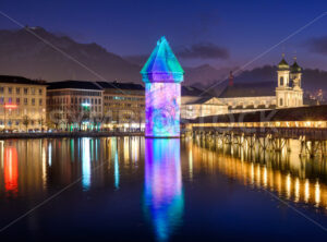 Lilu Light show in Lucerne Old town, Switzerland