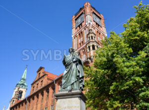 Monument of Nicolaus Copernicus in Torun city, Poland