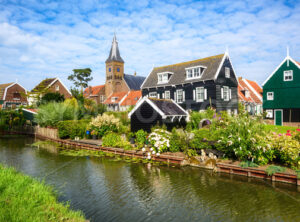 Panoramic view of Marken village, Netherlands
