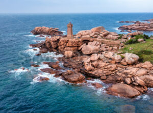 Ploumanac’h lighthouse on Pink Granite Coast, Brittany, France